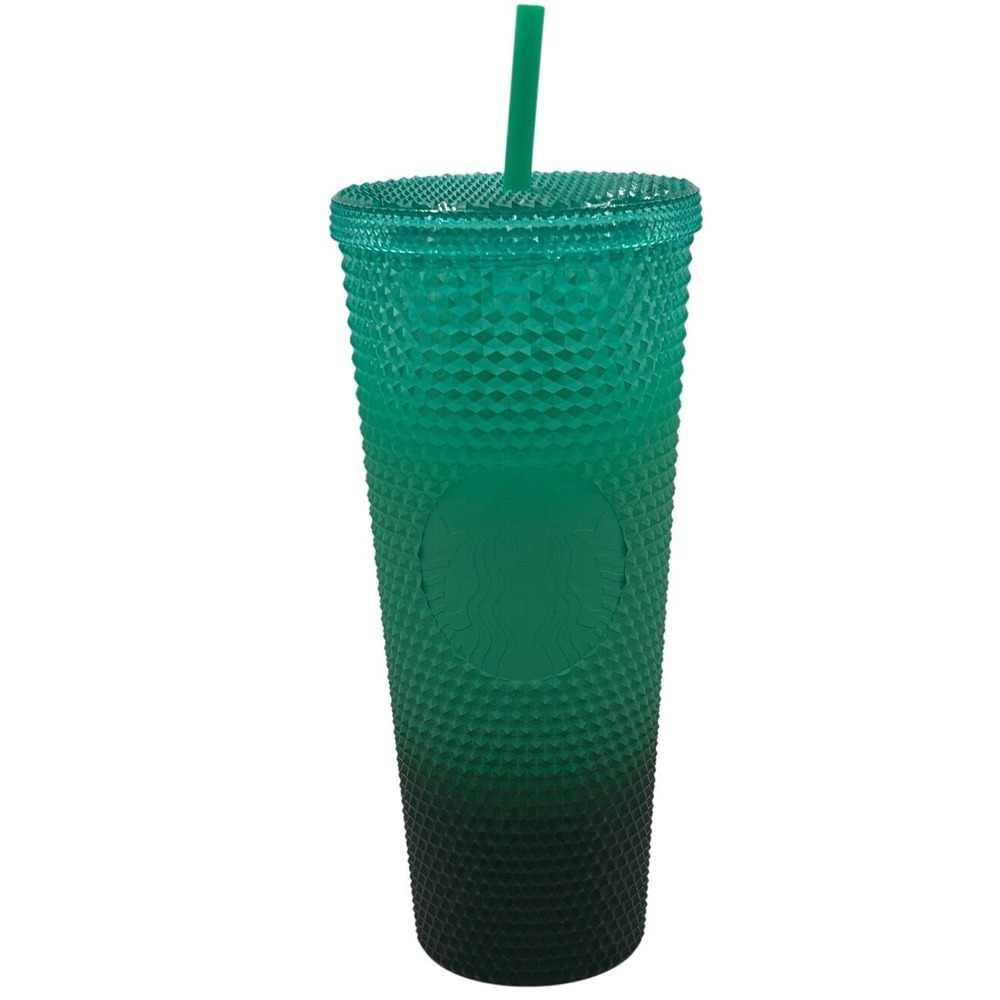 Starbucks Tumbler Venti 24oz Green Black Ombre New Studded Cold‎ Cup 011137635